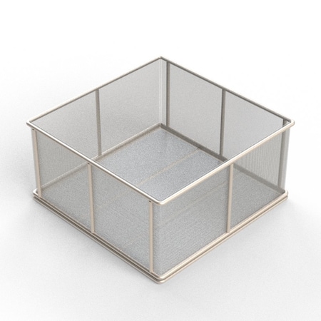 Anysizebasket Rectangular Wire Mesh Basket: 12Lx12Wx6H, 304 SS, 1/4 Rod Frame, No Handles, Mesh: 30 x .012 TMT-120120060-N30S